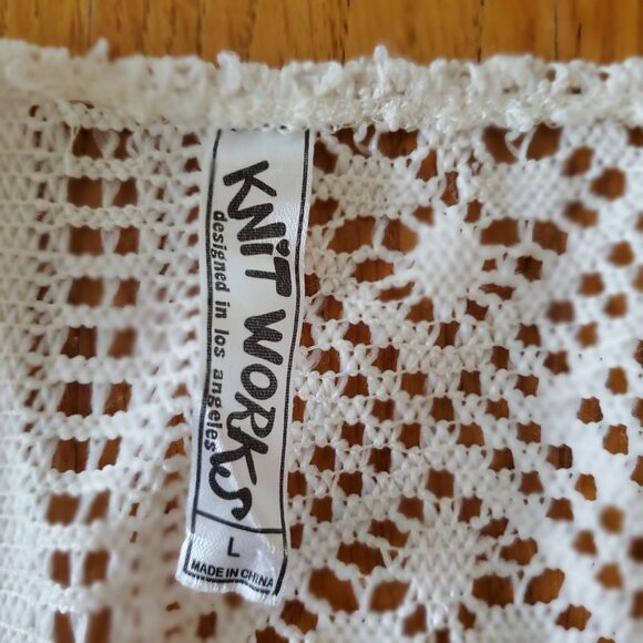 Knit Works Open Boho Cottage Core Open Vest - Picture 8 of 12